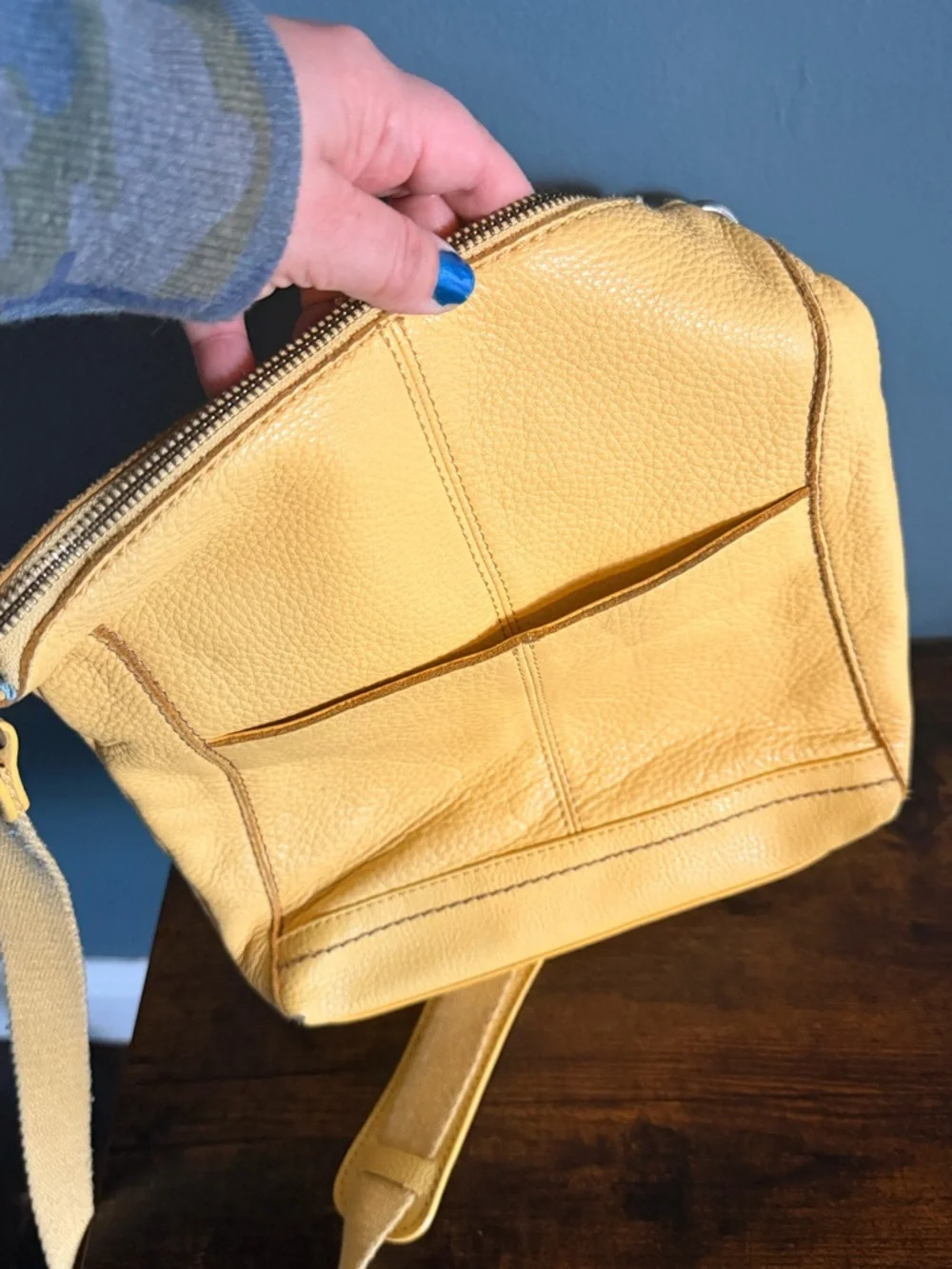 The Sak Buttercup Yellow Pebble Leather Crossbody Bag with Front Zip Pocket - Picture 3 of 11